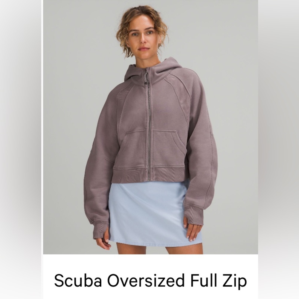Lululemon full zip oversized cropped sweatshirt lunar rock
